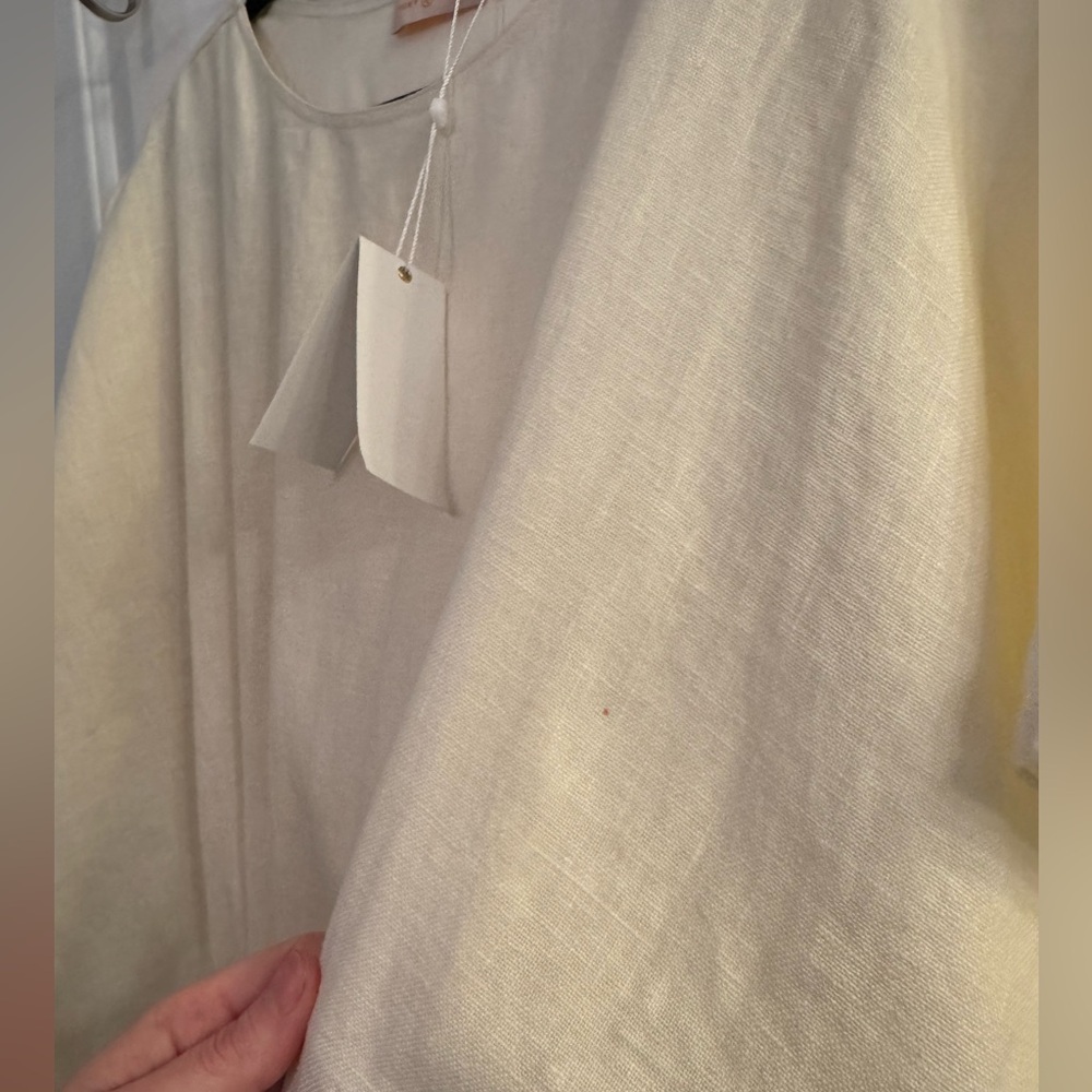 Tory Burch Drop-Waist Linen Dress XL New Ivory NEW WITH TAGS - Picture 6 of 9